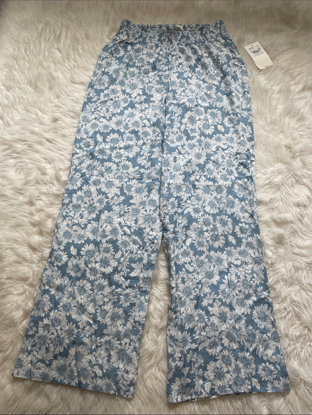O'Neill Jonie Periwinkle-Sky Blue with white Daisies Pants Medium - Picture 9 of 16